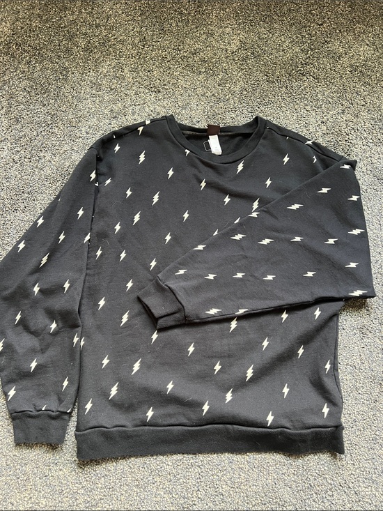 Tea Collection Other - Tea Collection Black Crewneck Sweatshirt with White Lightning Bolts